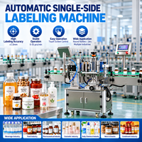 Machine d'étiquetage automatique de bouteilles rondes à fonctionnement stable, applicateur d'étiquettes entièrement automatique pour la ligne de production de jus et de sauces en bouteille