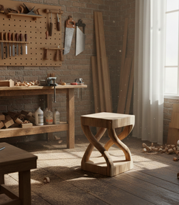 Taburete de Madera Suar Hecho a Mano, Diseño Industrial Moderno, Ecológico, Construcción Robusta, Tonos Cálidos, Mejora el Interior del Dormitorio - Product Image 6