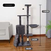 Arbre à chat de luxe multi-niveaux avec plateformes de saut, structure d'escalade intérieure pour animaux de compagnie, tour pour chat, maison pour chat, poteaux à gratter en sisal naturel