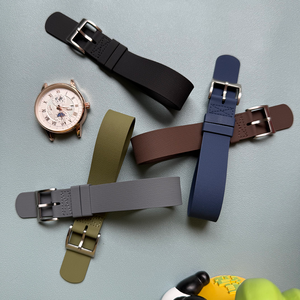 Nouveau style FKM bracelet de montre en caoutchouc à passage unique personnalisé une pièce 20mm <span class=keywords><strong>21mm</strong></span> 22mm bracelet de montre réglable confortable avec toile à voile - Product Image 3