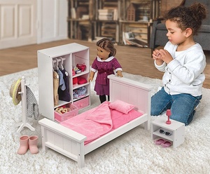Custom 18 Inch <strong>Doll</strong> Furniture for American Kid <strong>Dolls</strong> Gift for KIDS <strong>Doll</strong> Accessories Floral Design Open <strong>Wardrobe</strong> - Product Image 6