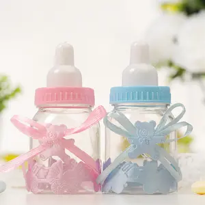 Bebek duş hediye kutusu şişe mavi erkek pembe kız vaftiz vaftiz doğum günü partisi iyilik hediye şeker kutusu şekeri şişe