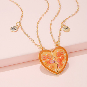 2 unids/set joyería magnética corazón rompecabezas atraer COLLAR COLGANTE para mejor amigo atraer cada encanto BFF Collar para niños - Product Image 1