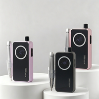 Nouvelle perceuse à ongles sans fil noire et rose avec grand écran LCD et lumière respirante, 40000 tr/min, rechargeable et portable