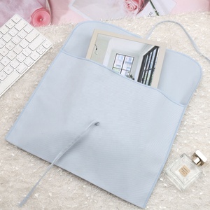 Custom Color Herbruikbaar Logo Bedrukt Blauw Katoenen Keper Envelop Hoes Cadeau Baby Kleding Kussen Stofzak Organische Stofzak - Product Image 3