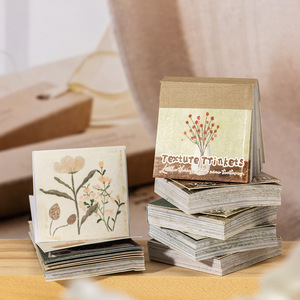 40 feuilles par paquet, série d'accessoires texturés, mini <span class=keywords><strong>livre</strong></span> d'autocollants carrés : éléments décoratifs quotidiens - Product Image 1