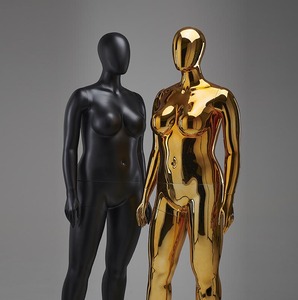 Mannequin féminin de présentation de vêtements, tête d'œuf, électroplaqué brillant, grande taille - Product Image 1