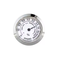 Hygromètre à cigares haute précision, mini hygromètre rond en métal avec thermomètre pour humidor à tabac, hygromètre pour cigares