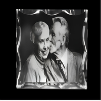Bloc de verre en cristal transparent personnalisé HBL, gravure laser 3D, sublimation, cadre photo en cristal pour mariage, cadeaux de famille