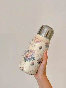 MSH Rose Pivoine National Style Rétro Thermos Tasse Grande Capacité Portable Tasse à Eau avec Corde - Product Image 4