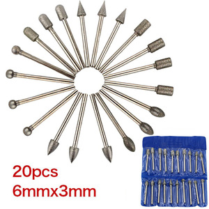 Diamond Grinding Bits 6mmx3mm 20pcs For Stone Gem Jewelry Carving <b>Tools</b> - Product Image 1