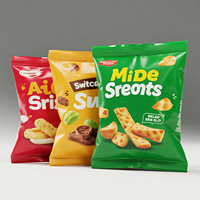 Sacs à gousset latéraux à joint central arrière en plastique imprimés sur mesure emballage anti-odeur pour chips pop-corn frit oignon collation