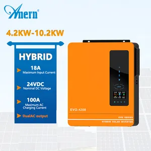 Anern Split Phase 4.2KW 10KW 240V Inversor de onda sinusoidal pura Fuera DE LA RED Híbrido Tie MPPT Inversores solares para el hogar