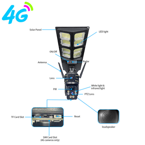 Cámara de Seguridad Inalámbrica <span class=keywords><strong>V380</strong></span> <span class=keywords><strong>PRO</strong></span> 4G 1080p 4MP <span class=keywords><strong>para</strong></span> Exteriores, Granja, Visión Nocturna, IP66 Impermeable, Lámpara Solar de Calle, Protección de Seguridad - Product Image 1