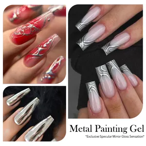 BORN PRETTY New Products 1kg High Gloss Nail Art Uv Gel Silver Metallic Nail Gel Raw Material In Bulk Gel Polish