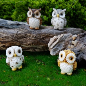ของตกแต่งสวนเทพนิยาย DIY ขายส่ง รูปปั้นนกฮูกน่ารัก ของตกแต่งสวนจิ๋วสัตว์น้อย ของตกแต่งสวนไม้อวบน้ำ - Product Image 2