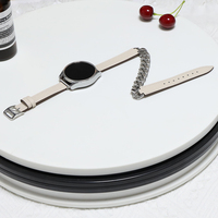 Bracelets de montre pour montre Cartier Bracelet en cuir noir et acier inoxydable 20mm double tour Bracelet pour montres Garmin
