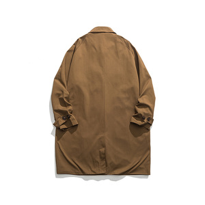 Parcas Parkas Pour Hommes otoño trabajo Parka chaqueta Color sólido básico solapa cárdigan Retro hombres cortavientos largo - Product Image 2