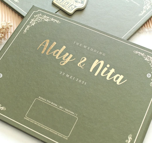 <span class=keywords><strong>Carte</strong></span> Dinvitation Elegante <span class=keywords><strong>Blanche</strong></span> Color personalizado Sobre Textura Verde Tapa dura Invitación DE BODA Suites - Product Image 4