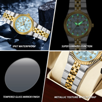 BINBOND 2026 NUEVO B5353L Reloj de Cuarzo para Mujer, Resistente al Agua, Luminoso, con Fecha, Correa de Acero Inoxidable, Relojes de Pulsera para Mujer