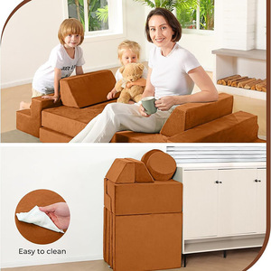 Children's Modular <b>Sofa</b> Set 12-Piece High-Density Foam Creative Combination Multi-Functional Furniture for <b>Kids</b> Age 2+ - Product Image 2