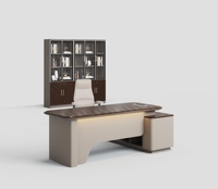 Scrivania Moderna in Legno per Ufficio, Set di Lusso per Manager e CEO, Tavolo da Lavoro Esecutivo