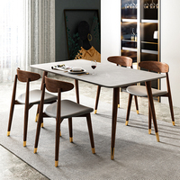 Ensemble de chaises en cuir pour salle à manger, vaisselle en céramique, rectangulaire, blanc, marbre, nouveau Design de 12MM d'épaisseur
