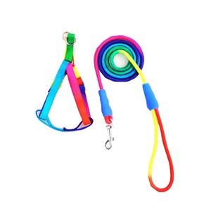 Arnés de Nailon con Patrón Sólido para Mascotas, Arnés Acolchado para Perros, Correa de Pecho Colorida, Cadena para Perros, Conjunto de Correa de Pecho Cómoda para Mascotas - Product Image 4