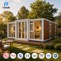 Maison à ailes extensibles 20ft 40ft, Maison conteneur préfabriquée pliable, Maison extensible portable pour habitation et villa