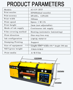 Good Quality Roll to Roll Uv Dtf 2 in 1 30cm Dual XP600 <b>A3</b> DTF UV Printer Impresora With <b>Laminator</b> for Crystal Stickers - Product Image 4
