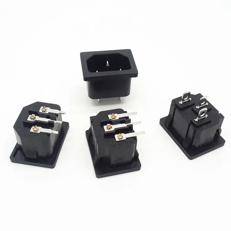 IEC C14 terminal quick electrical connector snap type male battery connectors power connector
