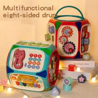 Cube d'activité Portable pour bébé, jouets éducatifs 8 en 1, apprentissage polyédrique multifonctionnel, ensemble de batterie sensoriel pour enfants, nouvelle collection