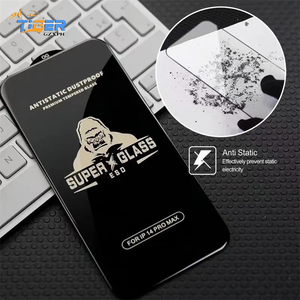 Protector de Pantalla de Vidrio Templado Antiestático ESD para iPhone 15 Pro Max, 16 Pro Max, 14 Plus, 13, 12 <span class=keywords><strong>Mini</strong></span>, 11, 17 Pro Max - Product Image 3