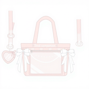 Bolsa de Mano <span class=keywords><strong>Ita</strong></span> de Gran Capacidad en Tela Satén Personalizada con Llavero de Corazón y Lazo de Cinta - Product Image 3