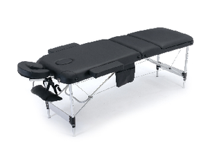 <span class=keywords><strong>Table</strong></span> <span class=keywords><strong>de</strong></span> <span class=keywords><strong>massage</strong></span> en alliage d'aluminium réglable à 2 <span class=keywords><strong>ou</strong></span> 3 sections Hauteur pliante du lit <span class=keywords><strong>de</strong></span> protection en cuir intégral - Product Image 2