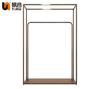 Estantes de exhibición de ropa dorados de lujo, soporte de almacenamiento bonito <span class=keywords><strong>para</strong></span> mujer, soporte de exhibición <span class=keywords><strong>para</strong></span> tienda de ropa - Product Image 5