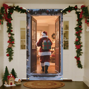 Custom Logo Hang Brief Banners Vrolijk Kerst Garagedeur Banner Cover Voor Feest Decoraties - Product Image 3