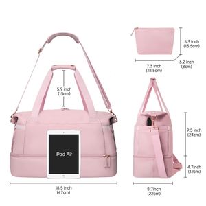 Bolsa de Deporte de Gran Capacidad con Logotipo Personalizado, Bolsa de Yoga con Separación Seca y Húmeda para Mujer, Bolsa de Viaje Impermeable con USB - Product Image 6