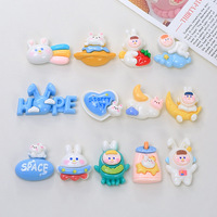 Breloques en résine motif lapin de dessin animé, accessoires DIY pour coques de téléphone et chaussures
