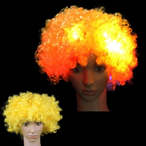 <span class=keywords><strong>Accessori</strong></span> LED Lampeggianti <span class=keywords><strong>da</strong></span> Clown, Articoli Promozionali Originali per Feste Diwali, Cappelli Luminosi con Ventilatore, Parrucca Afro - Product Image 2