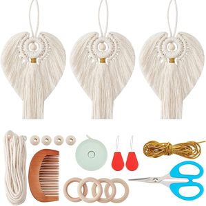 <strong>Macrame</strong> <strong>Kits</strong> <strong>for</strong> Adults <strong>Beginners</strong> Weaving Supplies with Cotton Cord Wooden Beads Wooden Rings Insturctions <strong>for</strong> DIY <strong>Macrame</strong> Decor - Product Image 1
