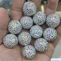 Perles fantaisie de haute qualité en forme de boule disco, perles en argile polymère de 20 mm, perles en strass de 20 mm pour la fabrication de stylos et de bijoux en gros