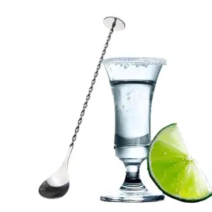 Cuillère à barre filetée longue pour café Cocktail Mojito cuillère à vin Swizzle Stick Barware Barman Outils Bar Accessoires