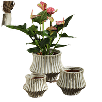 Vase en céramique moderne de luxe américain Eastern Rock, haut de gamme, exquis, pour plantes vertes Phalaenopsis, taille petite et grande, ornement floral.