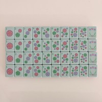 OMHJGO Set Ubin Mahjong Amerika Elegan Warna Jelly Pink Mutiara 160pcs Akrilik 3 Lapis Mahj untuk Permainan Catur Perjalanan Ubin Mah Jongg