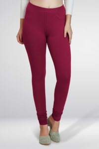 <b>Red</b> Full-Length Cotton <b>Leggings</b> <b>Women</b> Slim Fit Stretch Fabric Yoga Gym Daily Wear Soft Comfortable Active Bottom Pants - Product Image 3