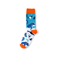 Happy Sox Ocrean Art Fashion Fish Shell Seastar Coral Cotton Crew Chaussettes pour hommes