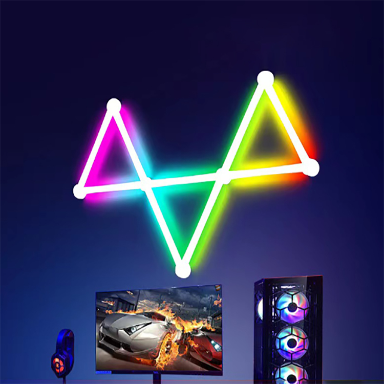 App LED RGB Wall Lamp Music Sync TV Back Modular Lights Smart Splicing Bars for Gaming Room Decor Streaming