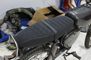 YHMOTO Sport Seat Sitzbank for Simson S50 S51 Fishtail Plush Cushion <b>Pad</b> Rear Flat <b>Bench</b> Long Sutures Moped - Product Image 6