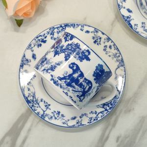 Cup and Saucer Coffee Cup Afternoon <b>Tea</b> Tableware Cup <b>Gift</b> Box D Series Tiger Pattern Bone Porcelain Luxury with Logo Party - Product Image 4